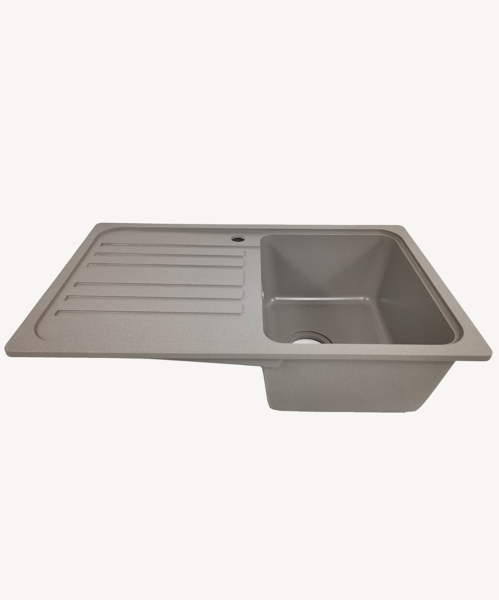 Evier de cuisine simple 1000 mm - gris ciment - Galanthus