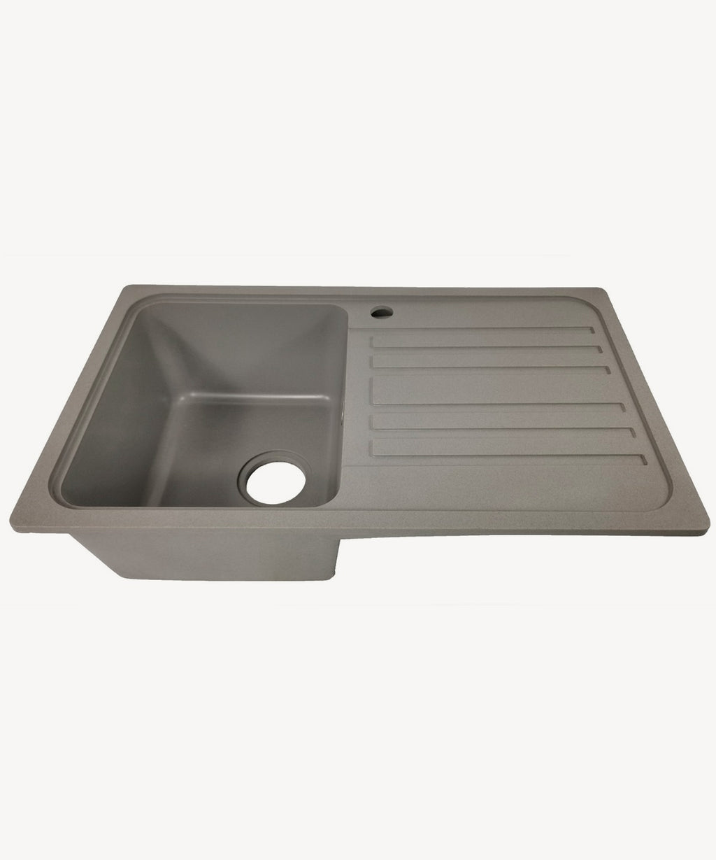 Evier de cuisine simple 1000 mm - gris ciment - Galanthus