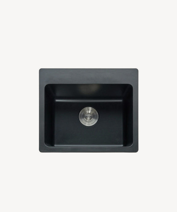 Evier de cuisine simple 500 mm - granit noir mat - Alto