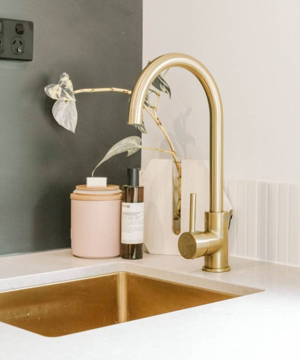 Évier de cuisine simple 380 mm - laiton brossé - Balsa