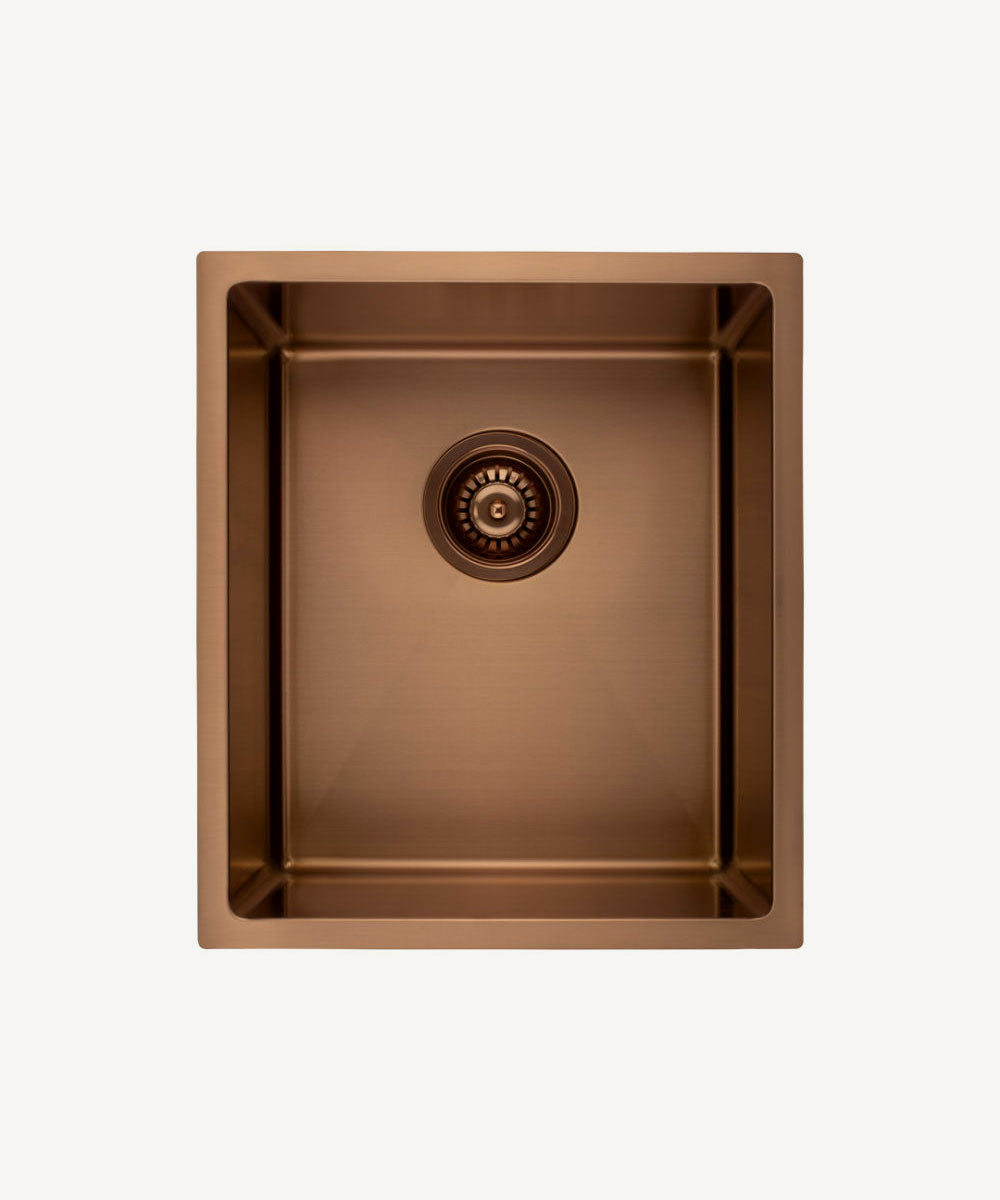 Évier de cuisine simple 380 mm - cuivre brossé - Balsa