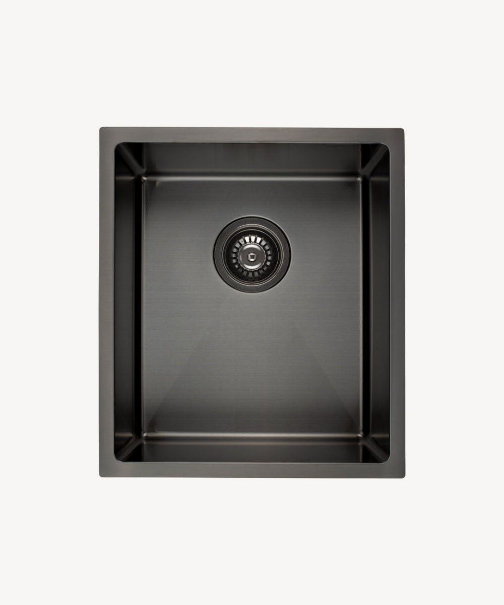 Évier de cuisine simple 380 mm - gunmetal brossé - Balsa