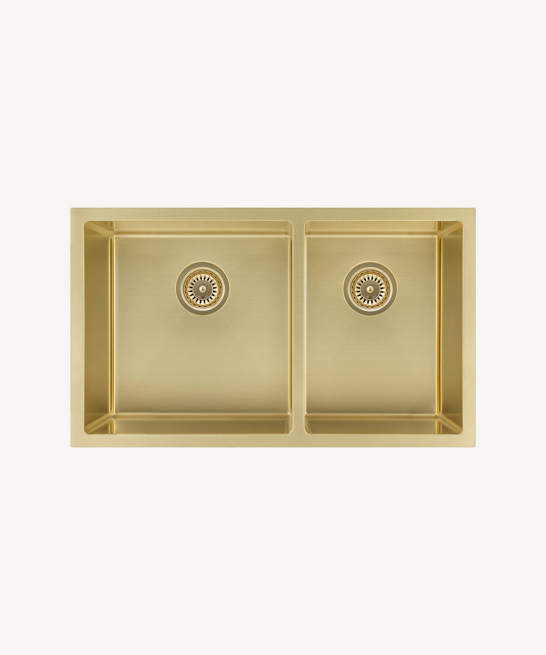 Évier de cuisine double 760 mm - laiton brossé - Jaboty