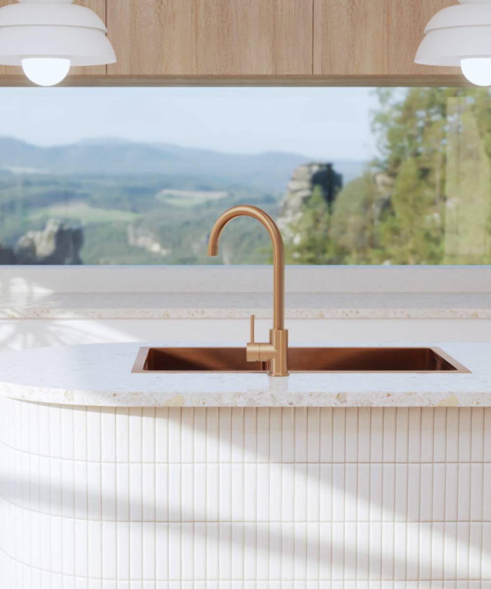 Évier de cuisine double 760 mm - cuivre brossé - Jaboty