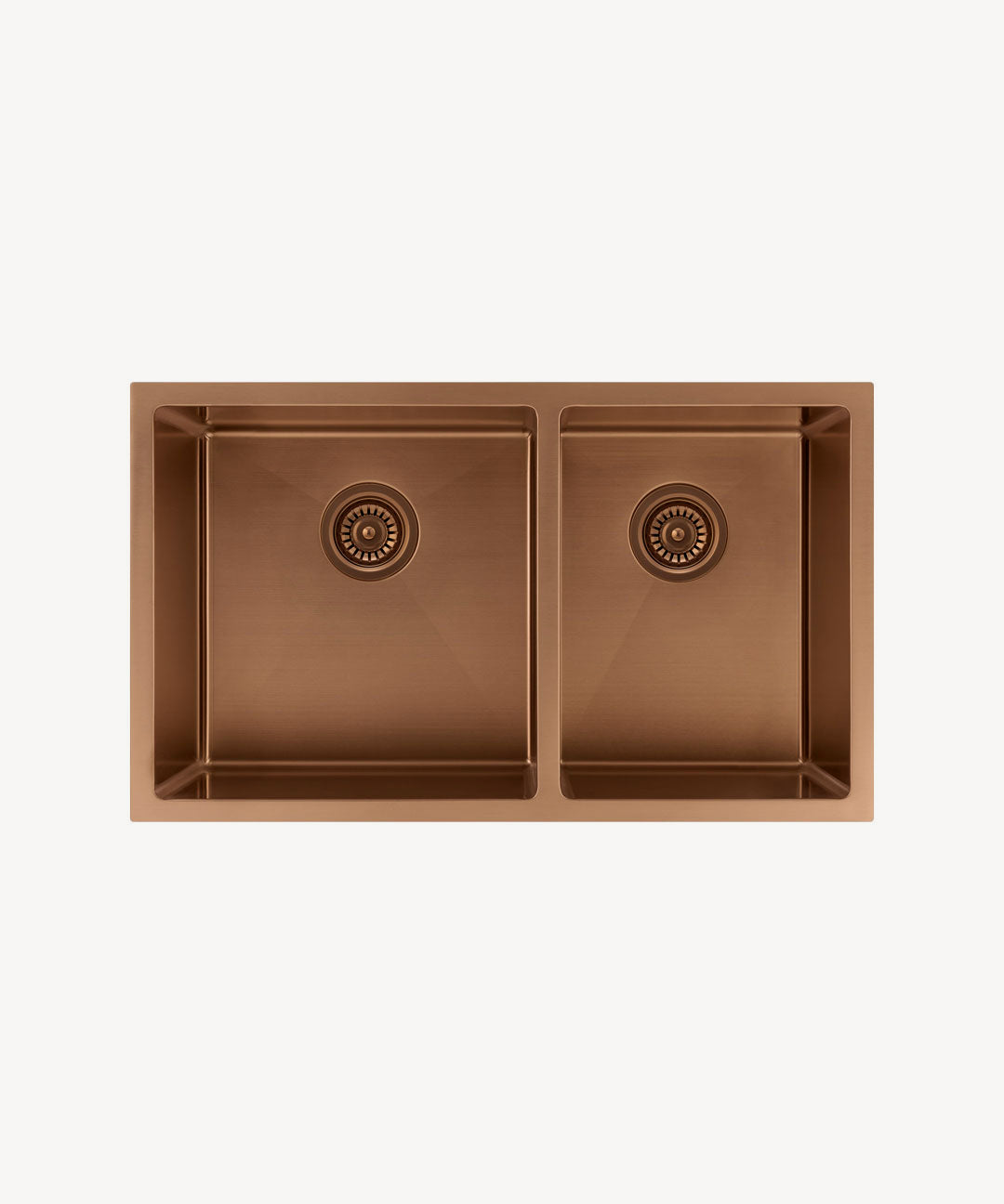 Évier de cuisine double 760 mm - cuivre brossé - Jaboty