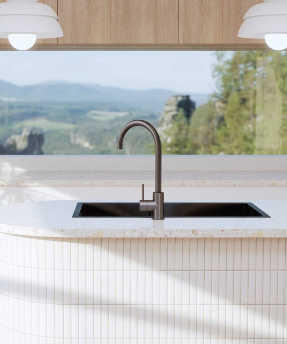 Évier de cuisine double 760 mm - gun métal brossé - Jaboty