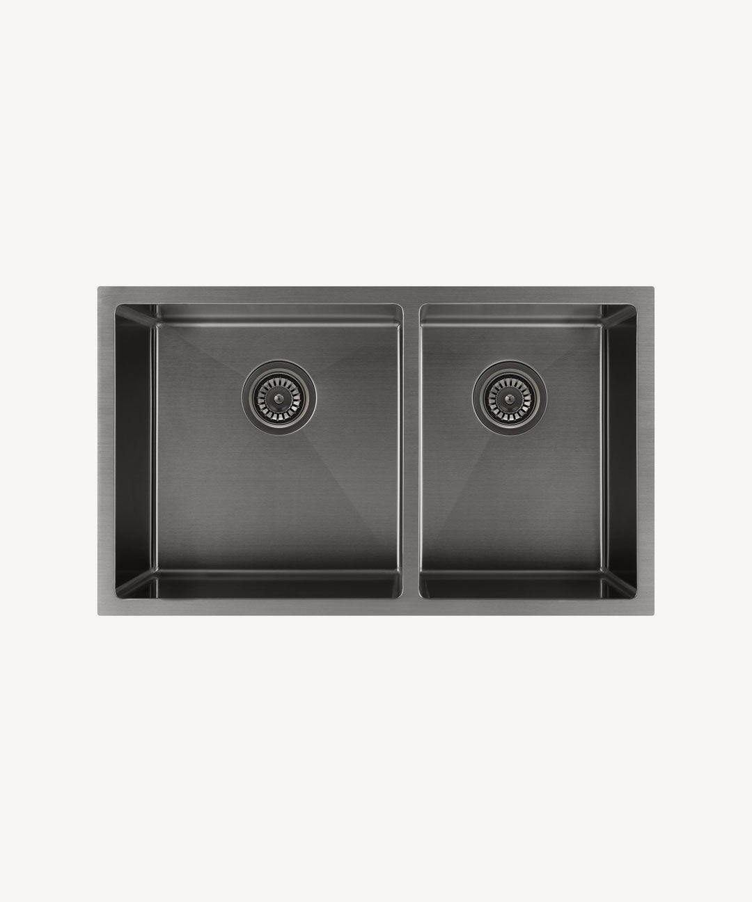 Évier de cuisine double 760 mm - gun métal brossé - Jaboty