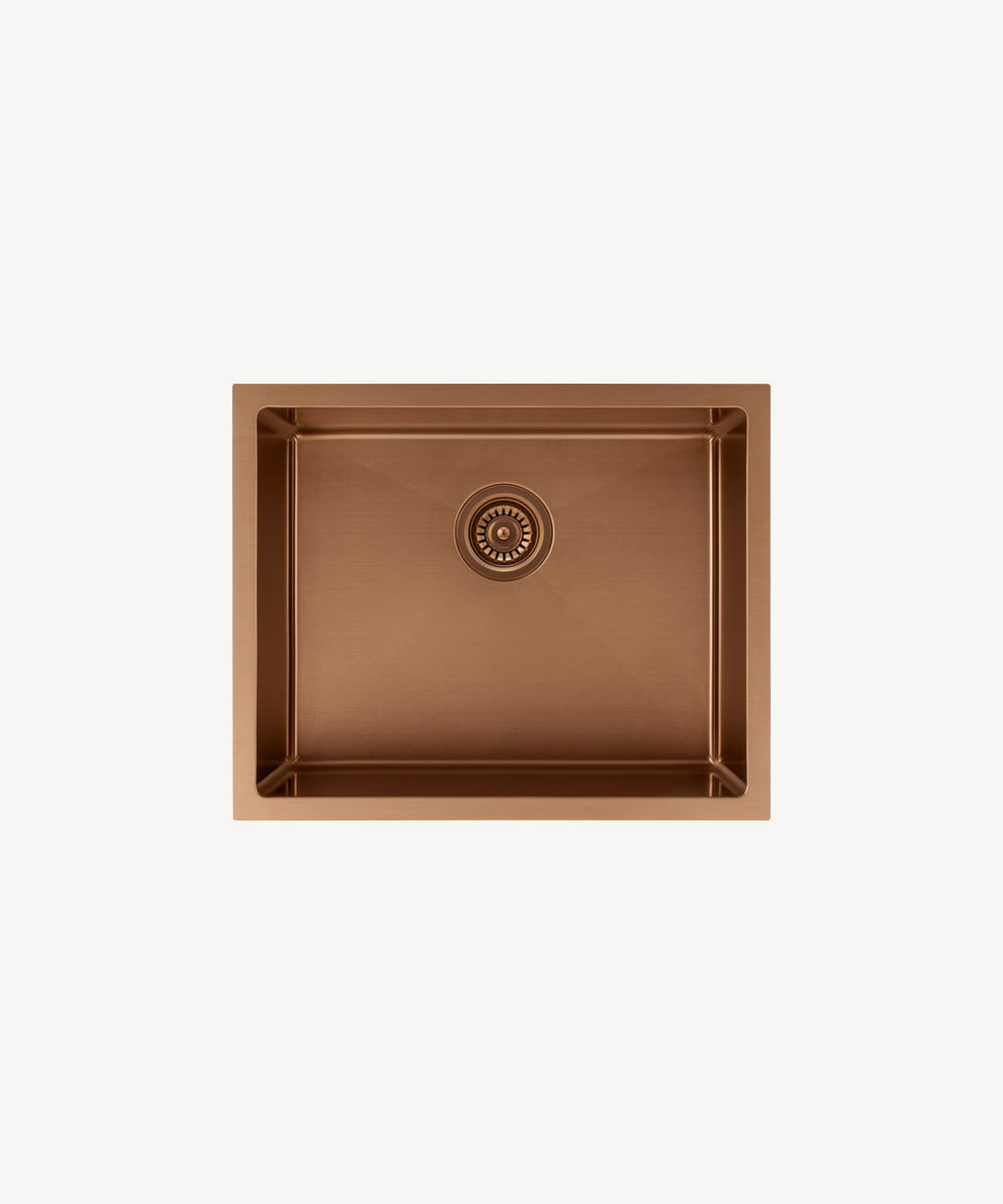 Évier de cuisine simple 550 mm - cuivre brossé - Ohia