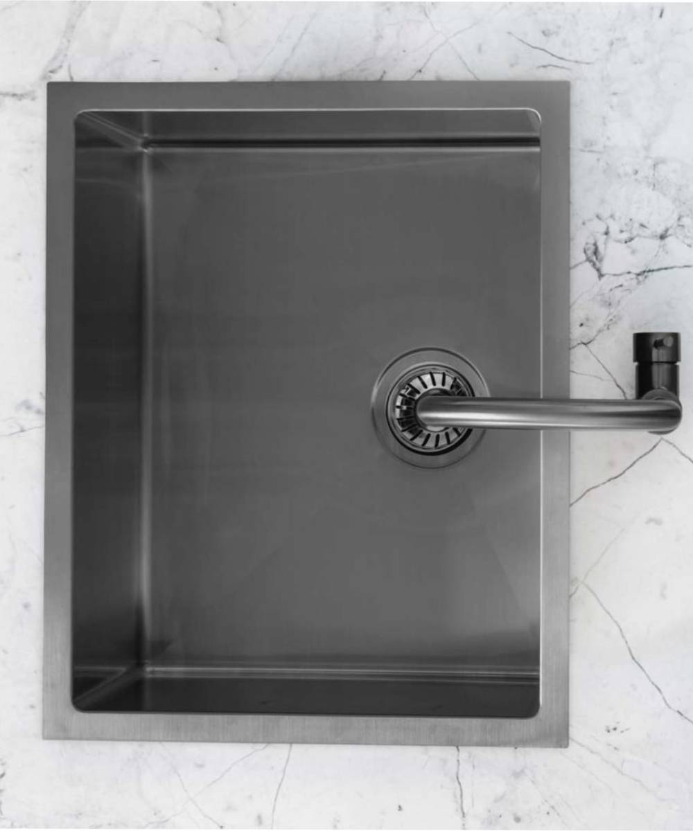 Évier de cuisine simple 550 mm - gun metal brossé - Ohia