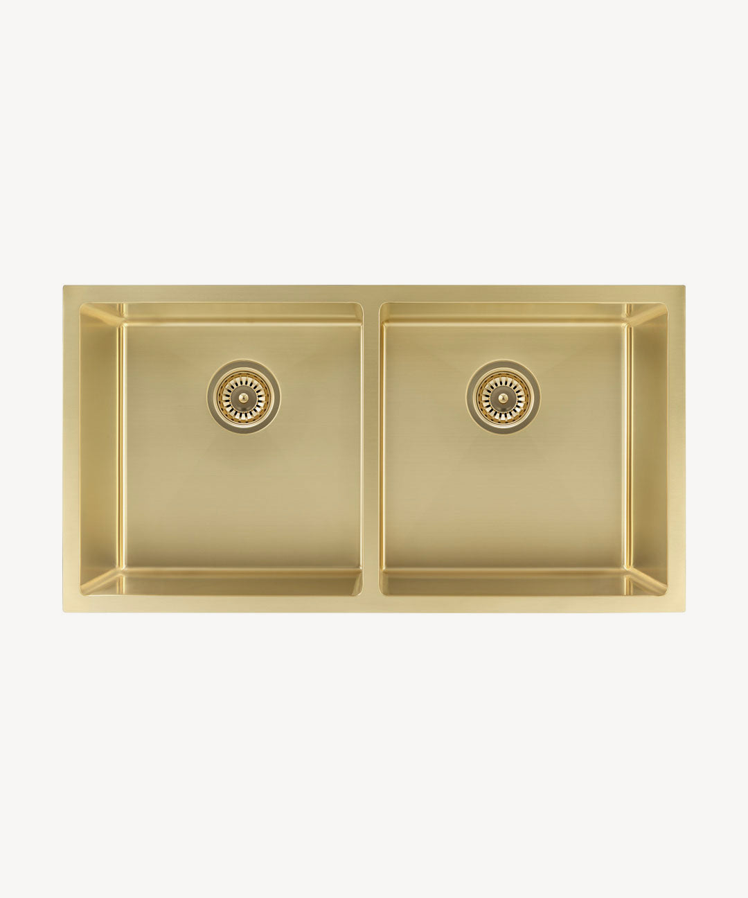 Évier de cuisine double 855 mm - laiton brossé - Tilia