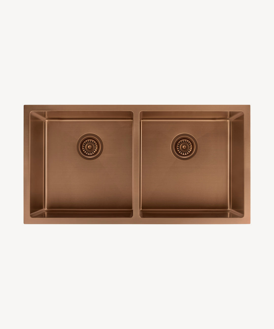 Évier de cuisine double 855 mm - cuivre brossé - Tilia