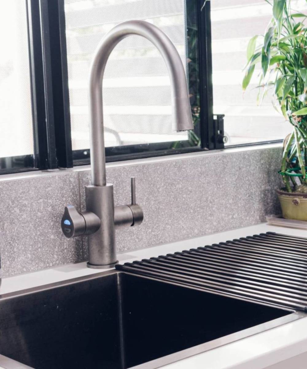 Évier de cuisine double 855 mm - gun metal brossé - Tilia