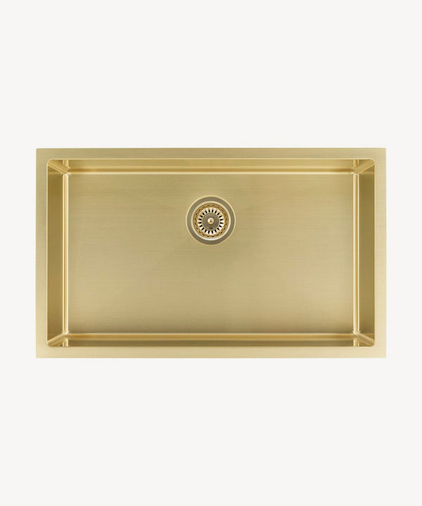 Évier simple 750 mm - laiton brossé - Hiba
