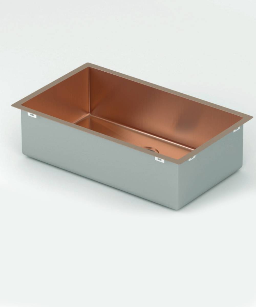 Évier simple 750 mm - cuivre brossé - Hiba