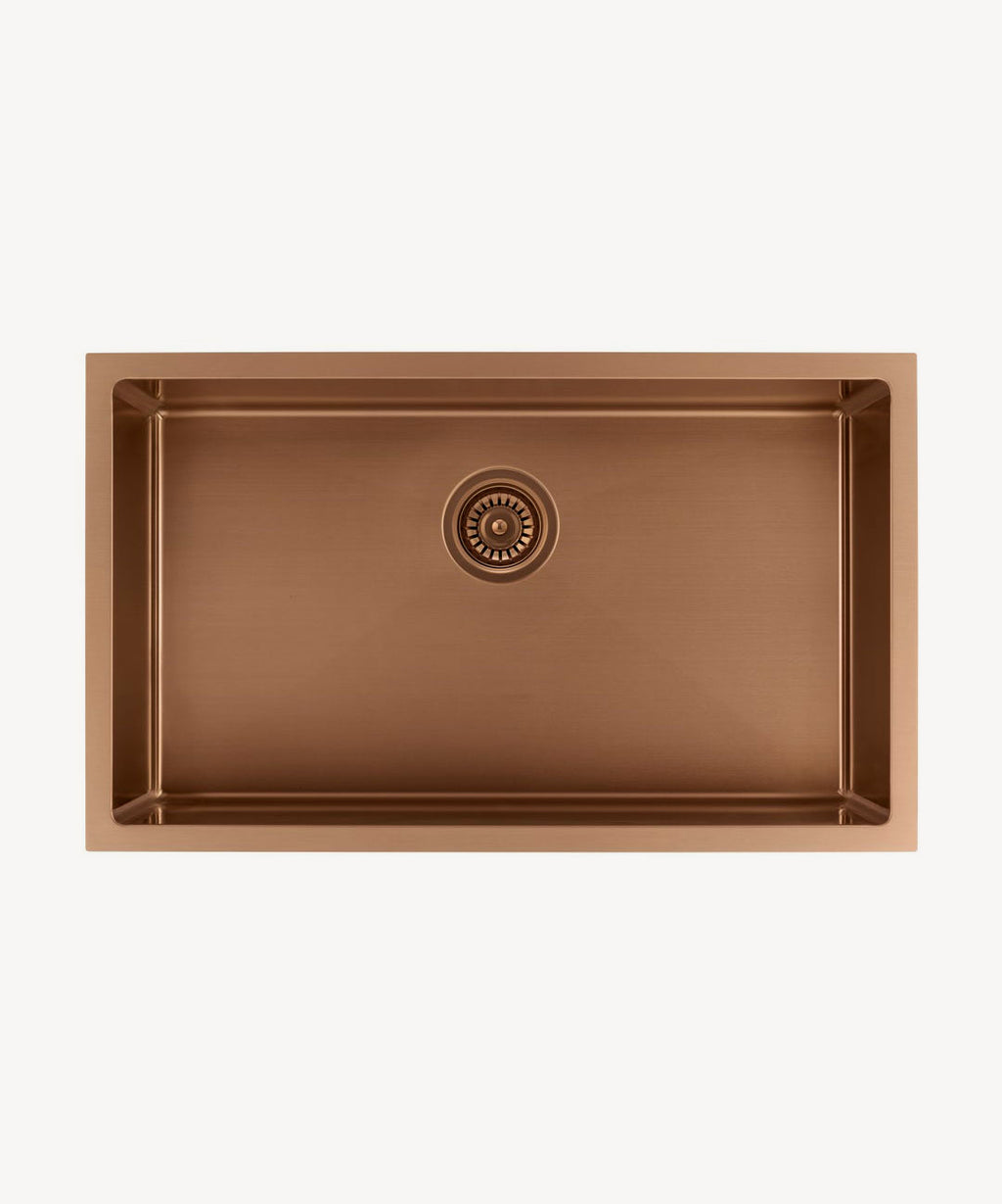 Évier simple 750 mm - cuivre brossé - Hiba