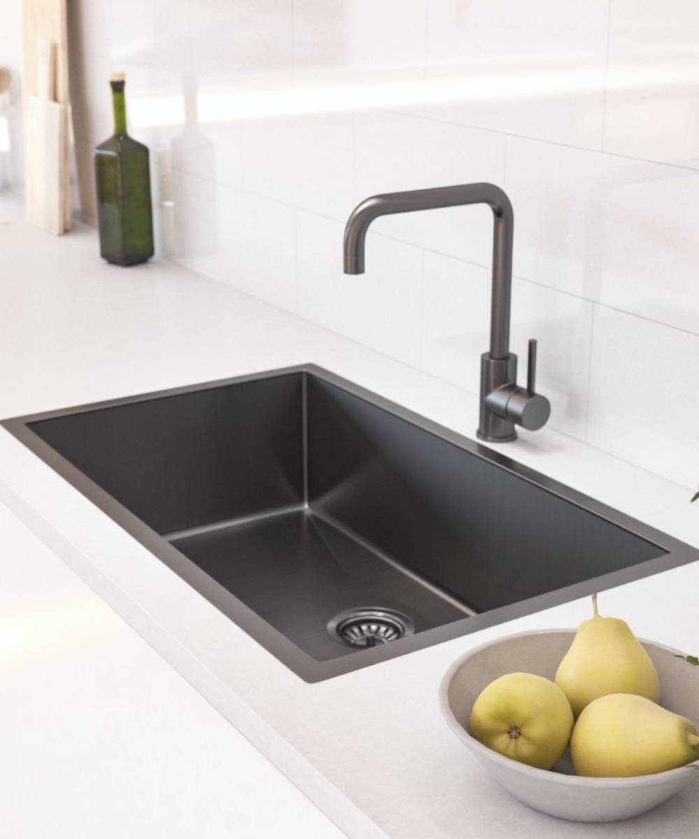 Évier simple 750 mm - gun metal brossé - Hiba