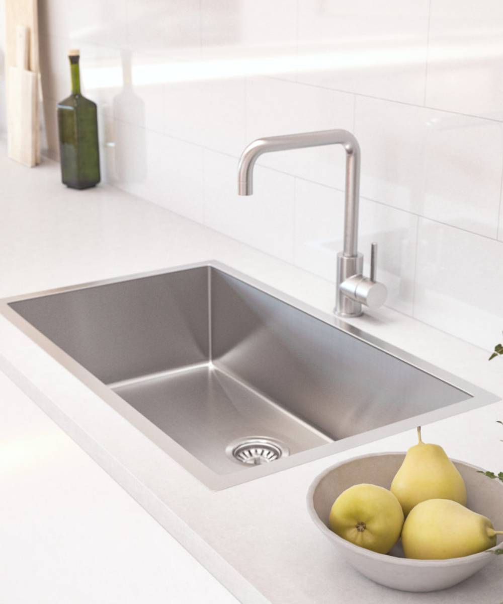 Évier simple 750 mm - acier inoxydable - Hiba