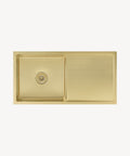 Évier de cuisine simple 880 mm - laiton brossé - Limba