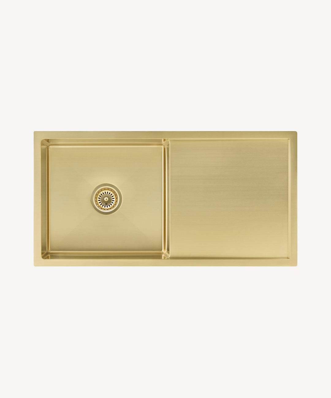 Évier de cuisine simple 880 mm - laiton brossé - Limba