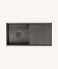 Évier de cuisine simple 880 mm - gun metal brossé - Limba