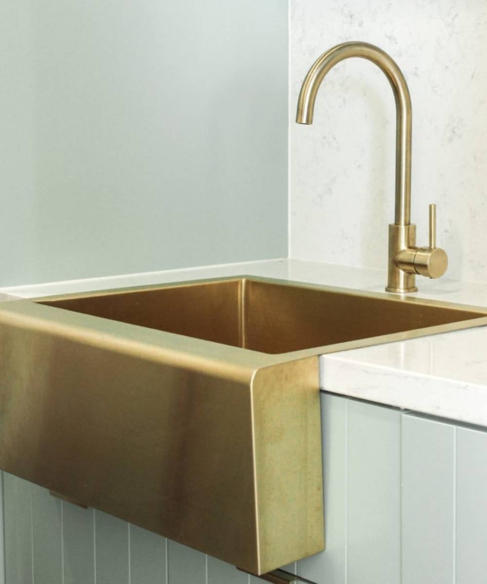 Évier de cuisine 600 mm - laiton brossé - Sugi