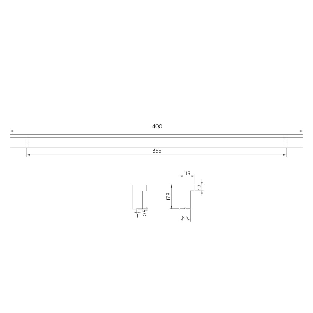 Poignée de meuble de cuisine 400 mm - noir mat - Nigelle