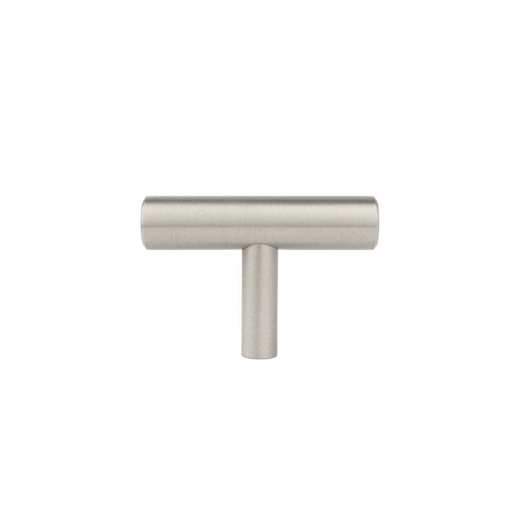 Poignée de meuble de cuisine en T 50 mm - nickel brossé